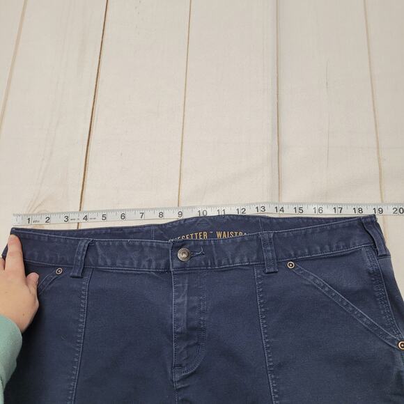 Duluth Trading curvesetter waistband utility carpenter work pants blue short - Picture 5 of 7